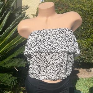 Leopard Print Crop Tube Top